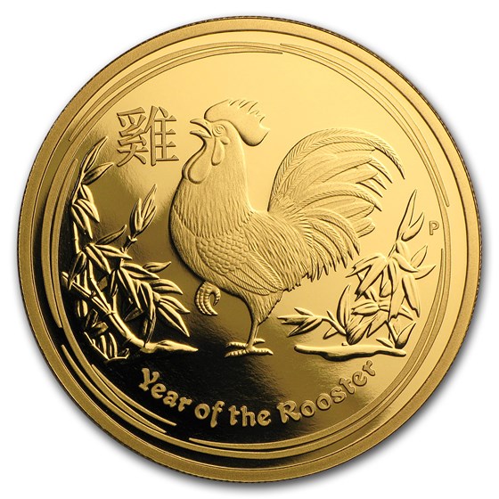 2017 Australia 1 oz Gold Lunar Rooster Proof (w/Box & COA) 2017 Australia 1 oz Gold Lunar Rooster Proof (w/Box & COA)
